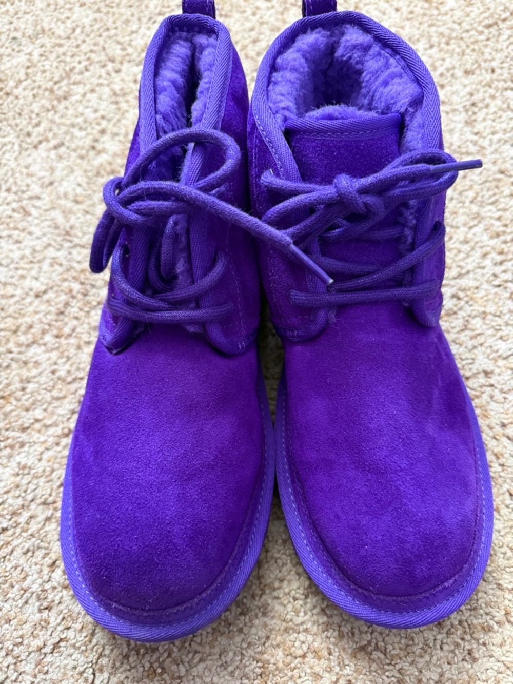 UGG Kids Purple Shearling Lace-Up Boot - Picture 2 of 10